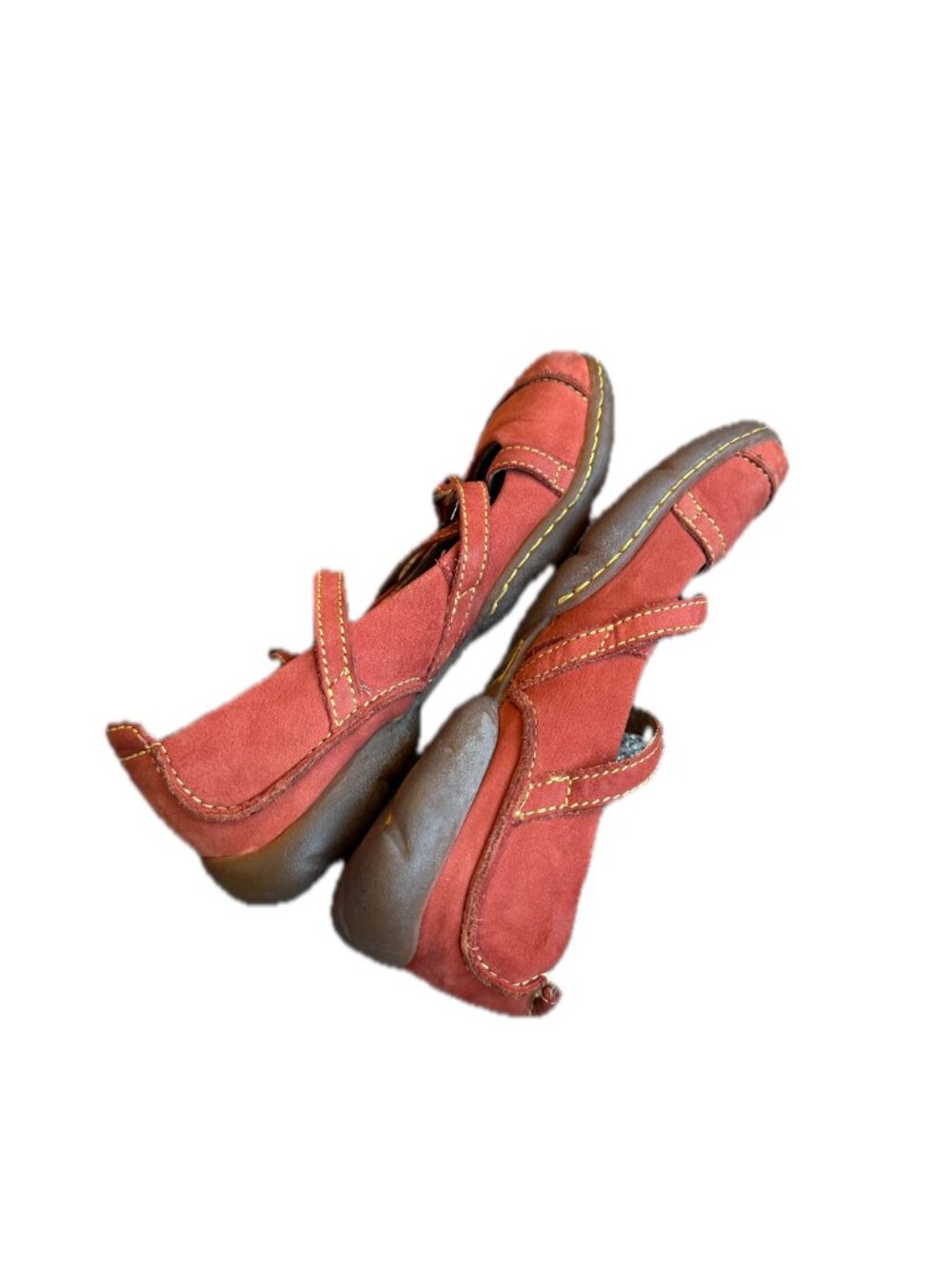 Born Rust Red Mary Jane Double Buckle Strap Flats Cushioned Size 7 Women's - Picture 9 of 11